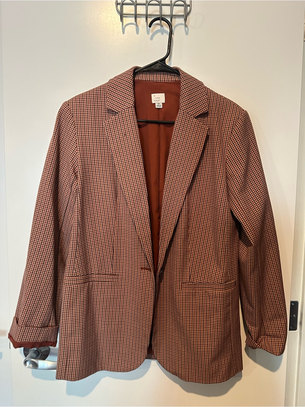 a new day Rust Houndstooth Women's Blazer